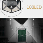 2-Pack: 100-LED Solar Powered Motion Sensor Lights With 270° Wide Angle