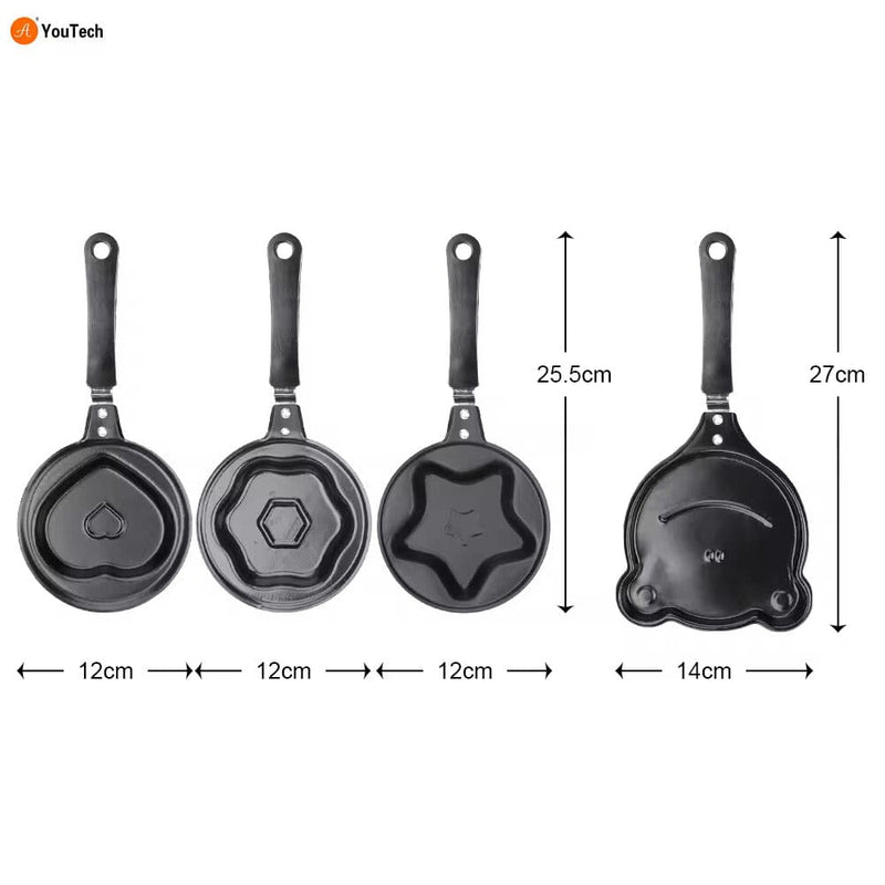 4-Piece Set: Breakfast Egg Omelet Pancake Flip Non-Stick Pan