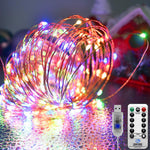 40 Ft. USB Waterproof Remote Control LED Christmas String Lights with 8 Modes