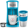 AdirChef Mini Travel Single Serve Coffee Maker & 15 oz. Travel Mug Coffee Tumbler & Reusable Filter