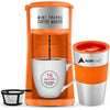 AdirChef Mini Travel Single Serve Coffee Maker & 15 oz. Travel Mug Coffee Tumbler & Reusable Filter