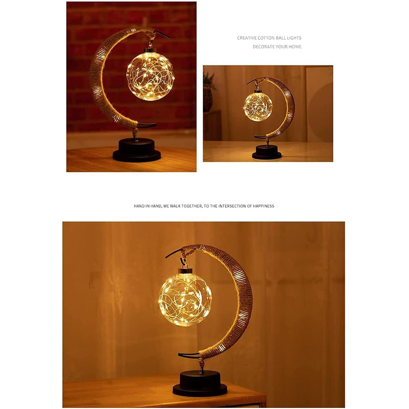 LED Ball Lamp Wrought Iron Moon Lamp