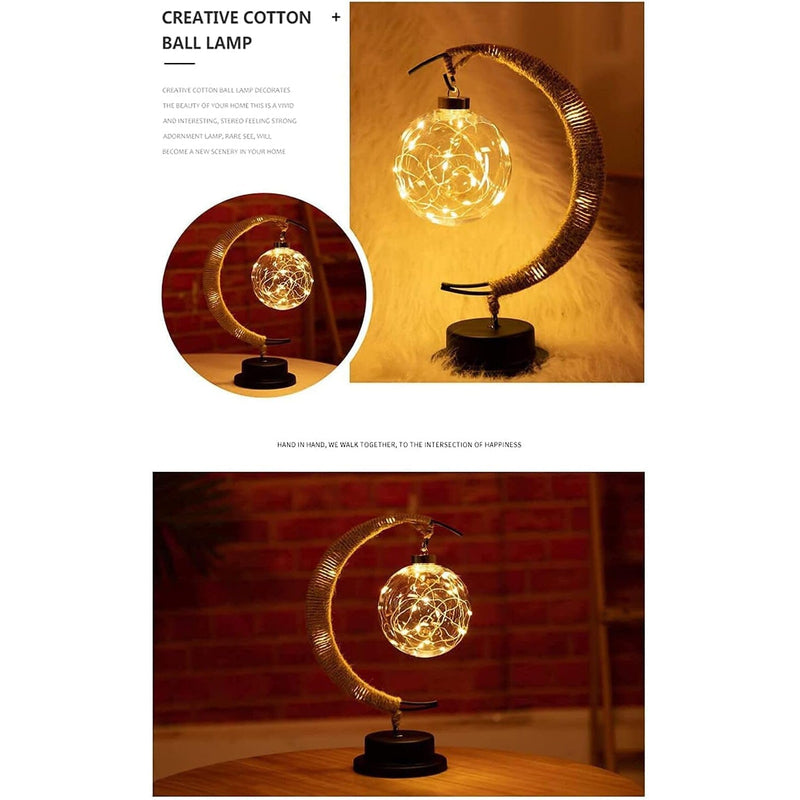 LED Ball Lamp Wrought Iron Moon Lamp