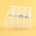 Small 28 Grids Diamond Box Clear Plastic Jewelry Craft Storage Container