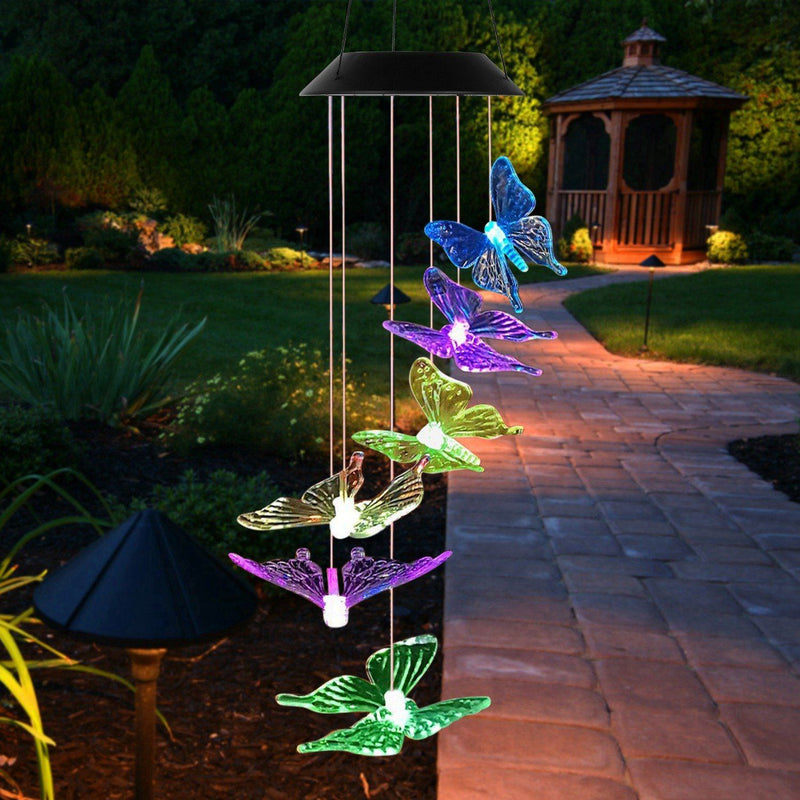 Solar LED Butterfly Wind Chimes