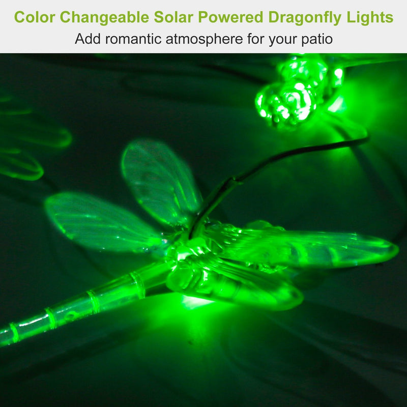 Solar Powered Dragonfly Lights Wind Chimes